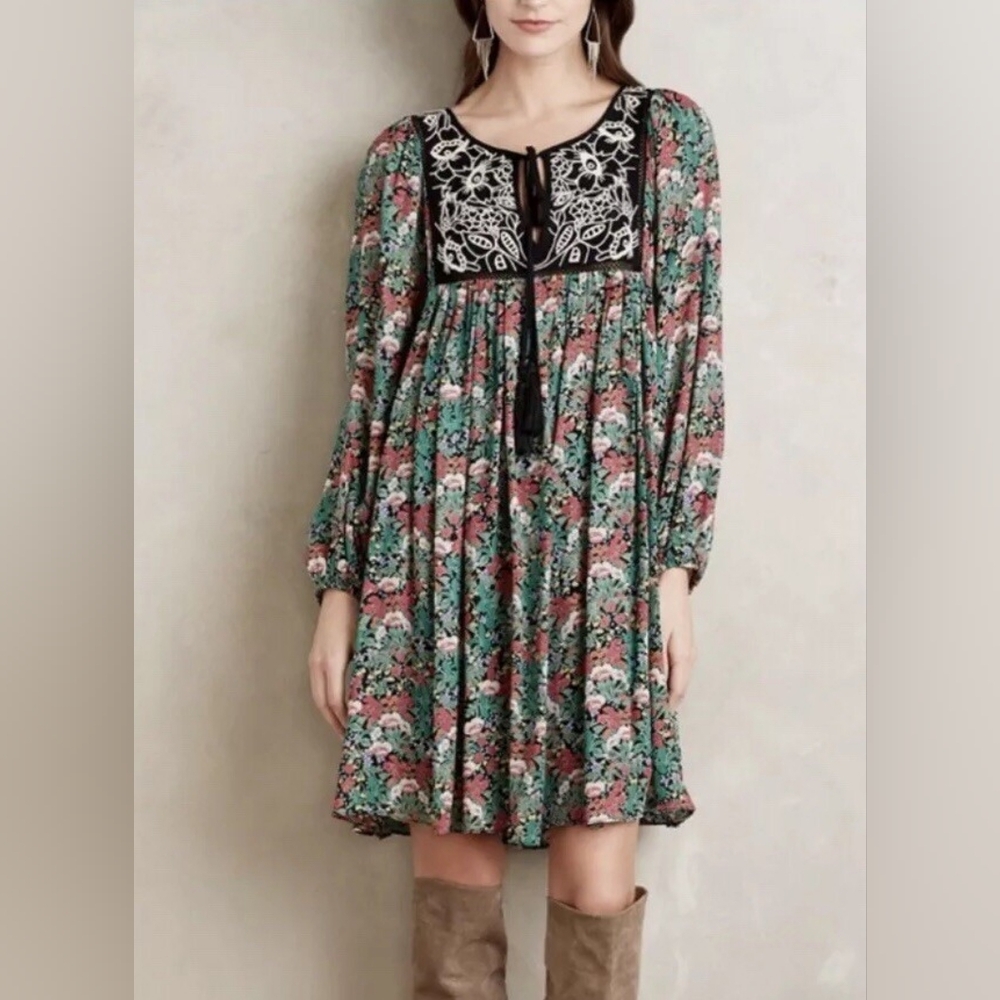 Anthropologie Ottawa lace yoke peasant dress, Size L